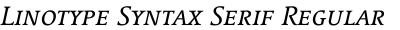 Linotype Syntax Serif Regular Italic SC